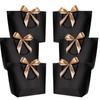 10pcs Gift Packaging Box Kraft Paper Favors Bags with Gold Handle Guests for Baby Shower Birthday Wedding Party Decoration Black view 1