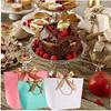 10pcs Gift Packaging Box Kraft Paper Favors Bags with Gold Handle Guests for Baby Shower Birthday Wedding Party Decoration Black view 2