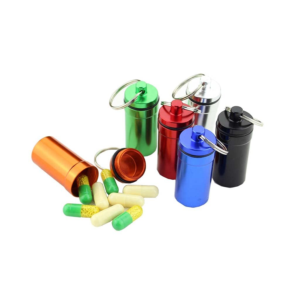 3 Pieces Aluminum Waterproof Small Pill Bottle Outdoor Waterproof Storage Mini Pill Box Portable Storage Sealed Box