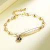 mnmoom medical alert bracelets for women 6.5-8 inch adjustable heart links medical bracelets with engraved addisons-Gold view 2