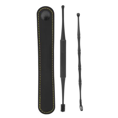 2 Pcs Ear Pick Earwax Removal Kit, Ear Cleaning Tool Set Spring Soft Ear Brush Ear Spoon with Storage Bag Ear Cleaner Set for Cleaning Ear Canal Dirt(#1)