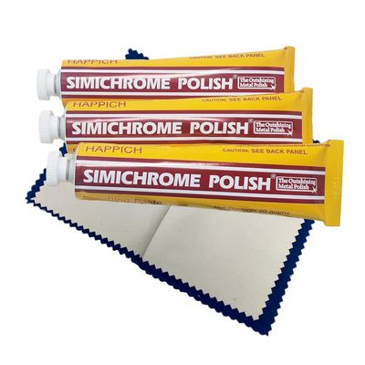 Rosenthal Collection  Simichrome Metal Polish Cream Compound - Chrome & Aluminum Polish for Jewelry & More  3 Tubes + Polishing Cloth