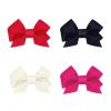 PLH 4 Pack Multipack Front Tail Grosgrain Bows, Tiny Size, Red, Navy, Antique White, Shocking Pink view 1