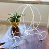 12 Inch White Wire Metal Pumpkin Carriage Centerpiece view 2