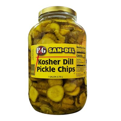 B&G San-Del Kocher Dill Pickle Chips, 1 Gallon