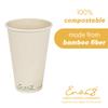 100% Compostable Disposable Coffee Cups [16oz 320 Pack] Paper Cups Made from Bamboo, Eco-Friendly, Biodegradable Premium Party Cups, Natural Unbleached by Earth's Natural Alternative view 3