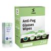 250 Count Anti Fog Lens Wipes for Eyeglasses, Pre-Moistened Individual Wrapped Glasses Wipe Lens Cleaner, with a Carrying Box, Defogging Screen Wipes for Eyeglasses, Sunglass, Goggles, Camera Lens view 1