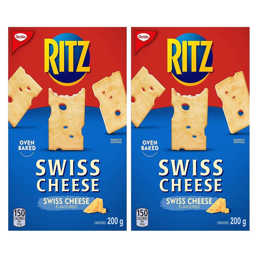 Christie RITZ SWISS CHEESE Flavoured Crackers, 200g/7.1oz., 2-Pack {Imported from Canada}