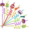 24 Music Drinking Straws for Kids Tik Tok Rockstar Rock N Roll Birthday Party Supplies Favors with 2 PCS Cleaning Brushes view 1