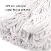 Loop End Commercial String Mop Head, String Cotton mop Heads, 6 Inch Headband, Mop Head Replacement for Home, Highly Absorbent,Industrial and Commercial Use (3-White) view 3