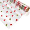 Christmas Cellophane Wrap Roll Santa Claus Pattern Wrappings 2. 5 Mil Thick Crystal Clear Cellophane Wrapping Paper for Baskets, , Flowers, Treats, Food, Crafts (3000x40cm) view 1