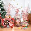 Christmas Cellophane Wrap Roll Santa Claus Pattern Wrappings 2. 5 Mil Thick Crystal Clear Cellophane Wrapping Paper for Baskets, , Flowers, Treats, Food, Crafts (3000x40cm) view 2