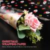 Christmas Cellophane Wrap Roll Santa Claus Pattern Wrappings 2. 5 Mil Thick Crystal Clear Cellophane Wrapping Paper for Baskets, , Flowers, Treats, Food, Crafts (3000x40cm) view 3