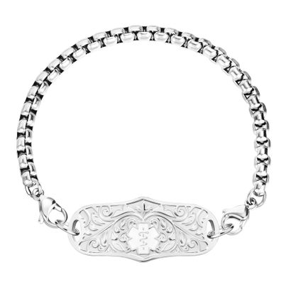 BURISSKY Custom Medical Alert Bracelets for Women with Free Engraving,Personalized Emergency ID Identification Diabetic Bracelet Medical Jewelry