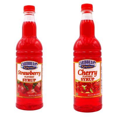 CARIBBEAN RHYTHMS Syrups - Strawberry + Cherry 25.5 4 fl oz bottles