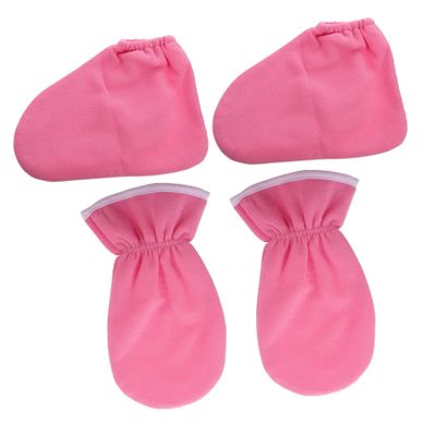 Paraffin Wax Gloves and Booties 4pcs Flannel Spa Covers