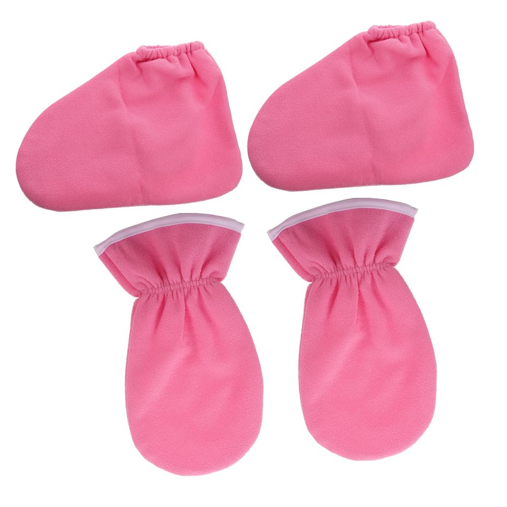 Paraffin Wax Gloves and Booties 4pcs Flannel Spa Covers