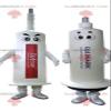 2 REDBROKOLY Mascots of white syringes. 2 syringes view 1