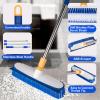 ITTAHO Floor Scrub Brush - 2 in 1 Deck Scrub Brush with Long Handle for Tile, Deck, Patio, Marble, Garage, Wall, Kitchen, Bathroom view 3
