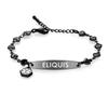 mnmoom medical alert bracelets for women 6.5-8 inch adjustable heart links medical bracelets with engraved eliquis-Black view 1