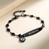 mnmoom medical alert bracelets for women 6.5-8 inch adjustable heart links medical bracelets with engraved eliquis-Black view 2