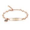 mnmoom medical alert bracelets for women 6.5-8 inch adjustable heart links medical bracelets with engraved diabetes on insulin-Rose gold view 1