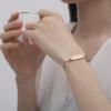 mnmoom medical alert bracelets for women 6.5-8 inch adjustable heart links medical bracelets with engraved diabetes on insulin-Rose gold view 3