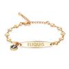 mnmoom medical alert bracelets for women 6.5-8 inch adjustable heart links medical bracelets with engraved eliquis-Gold view 1