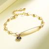 mnmoom medical alert bracelets for women 6.5-8 inch adjustable heart links medical bracelets with engraved eliquis-Gold view 2