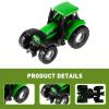 12 Pieces Tractor Cake Topper Set with Tree Farmer Fences Mini Barn Animal Figurines for Farm Animal Theme Party Birthday Party Decorations view 3