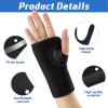 2 Pieces Carpal Tunnel Wrist Brace for Night Wrist Sleep Supports Splints Stabilizer and Hand Brace Cushioned to Help with Carpal Tunnel Pain Relief Universal Adjustable Fit(Classic Style,Black) view 3