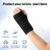 2 Pieces Carpal Tunnel Wrist Brace for Night Wrist Sleep Supports Splints Stabilizer and Hand Brace Cushioned to Help with Carpal Tunnel Pain Relief Universal Adjustable Fit(Classic Style,Black) view 4