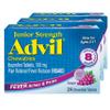 Advil Junior Strength Chewable Ibuprofen Pain Reliever and Fever Reducer, Children's Ibuprofen for Pain Relief, Grape - 24 Tablets (Pack of 3) view 1