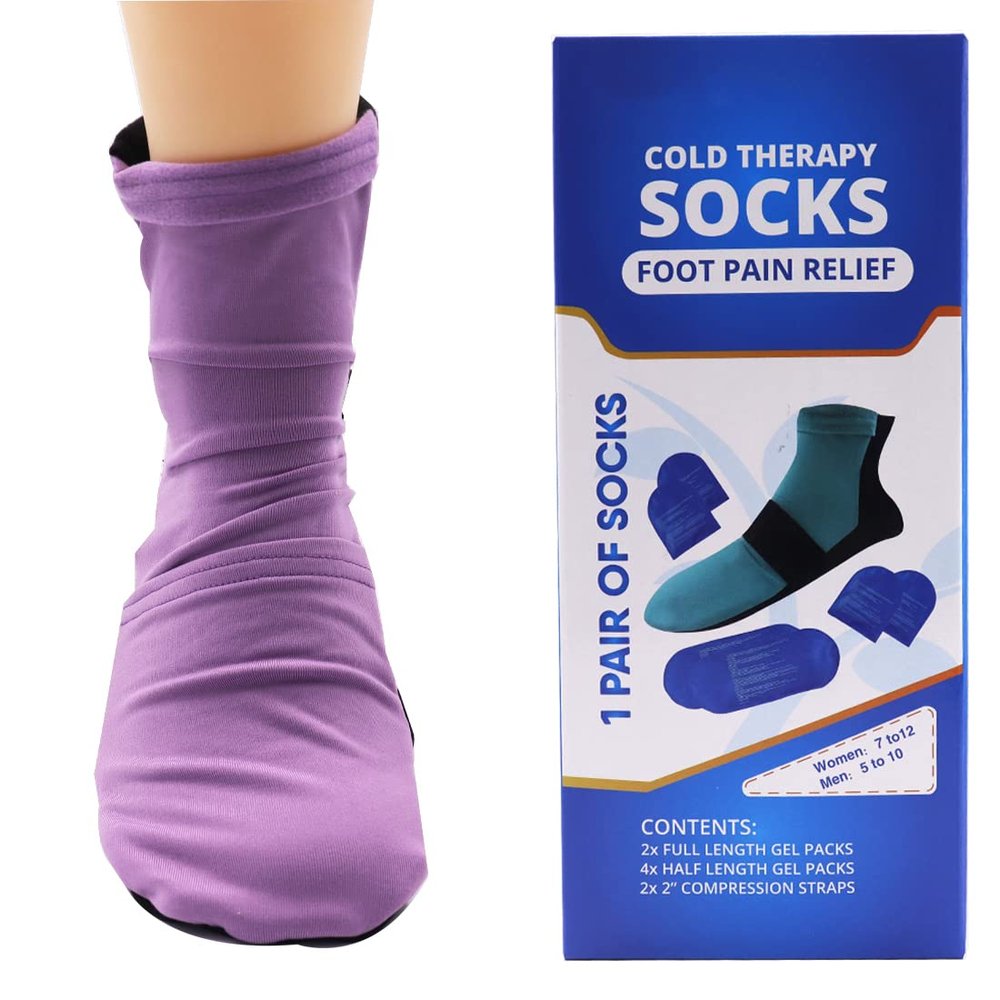 Cold Therapy Stocks Reusable Gel Frozen Stockings Slippers for Feet Heels Injures Swellin Chemotherapy Pain Relief for Ankle