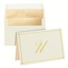Pipilo Press Envelope Set - 4 x 6 in Ivory, Letter U Monogram, Pack of 24 - Personalized Gold Foil Note Cards & Matching Envelopes - 250 GSM Paper Stationery view 1