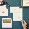 Pipilo Press Envelope Set - 4 x 6 in Ivory, Letter U Monogram, Pack of 24 - Personalized Gold Foil Note Cards & Matching Envelopes - 250 GSM Paper Stationery view 2