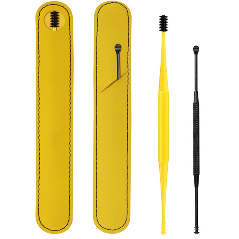 AKOAK 1 Set Soft Silicone Double Head Ear Scoop Helix Ear Rod 360-Degree Rotary Scrubber Ear Cleaning Tool is Suitable for Dry and Oily Earwax