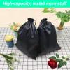 6-Piece Satin Wig Bags - Silk Packaging with Drawstring for Hair (Black) view 4
