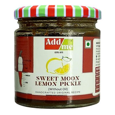 Add me Sweet Lemon Pickle 200gm Without Oil khatta meetha Nimbu Ka achar Glass jar