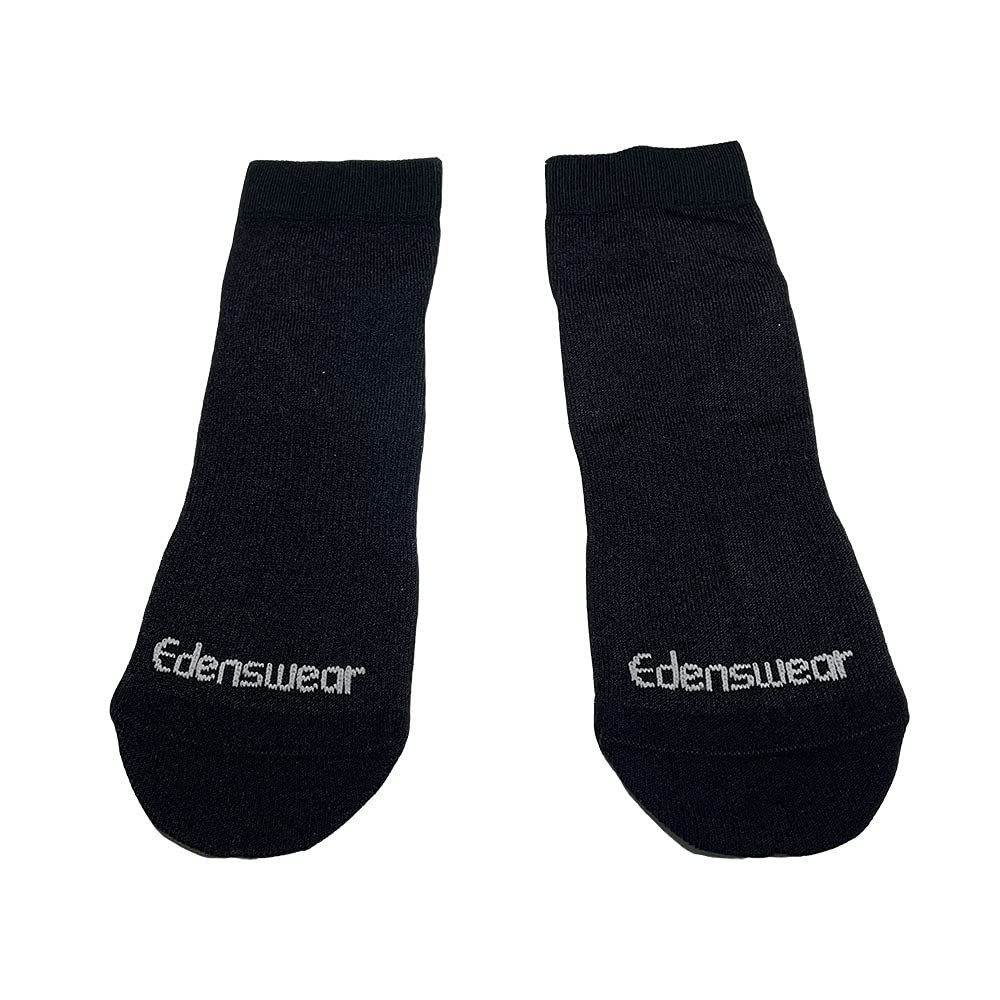 Edenswear Zinc-Infused Moisturizing Tencel Socks for Adult with Eczema (Black,M)