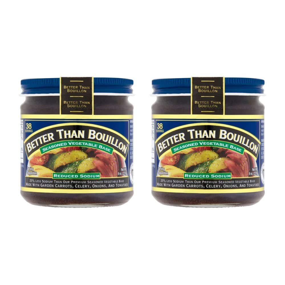 Better Than Bouillon All Natural Reduced Sodium Vegetable Base, Made with Seasoned Vegetables, Makes 9.5 Quarts of Broth, 38 Servings 8 Ounce (Pack of 2)