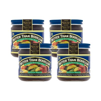 Better Than Bouillon All Natural Reduced Sodium Vegetable Base, Made with Seasoned Vegetables, Makes 9.5 Quarts of Broth, 38 Servings 8 Ounce (Pack of 4)
