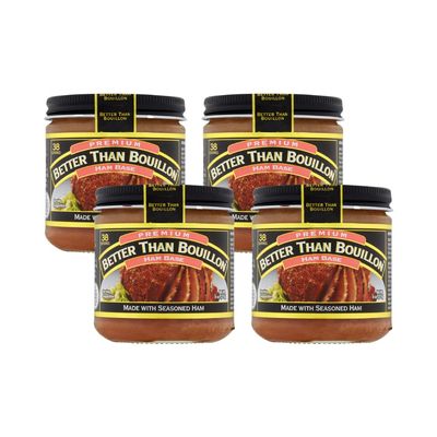 Better Than Bouillon Premium Ham Base, Made with Seasoned Ham, Blendable Base for Added Flavor, 38 Servings Per Jar, 8-Ounce Jar (Pack of 4)