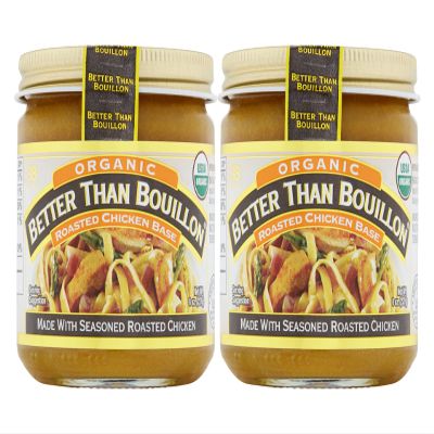 Better Than Bouillon Organic Roasted Chicken Base, Made with Seasoned Roasted Chicken, USDA Organic, Contains 38 Servings Per Jar 8 Ounce (Pack of 2)