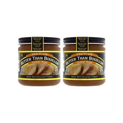 Better Than Bouillon Premium Turkey Base, Made with Roasted Turkey, 38 Servings Per Jar 8 Ounce (Pack of 2)
