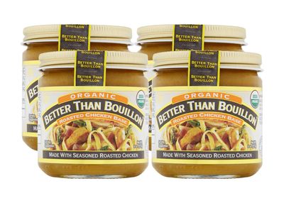 Better Than Bouillon Organic Roasted Chicken Base, Made with Seasoned Roasted Chicken, USDA Organic, Contains 38 Servings Per Jar 8 Ounce (Pack of 4)