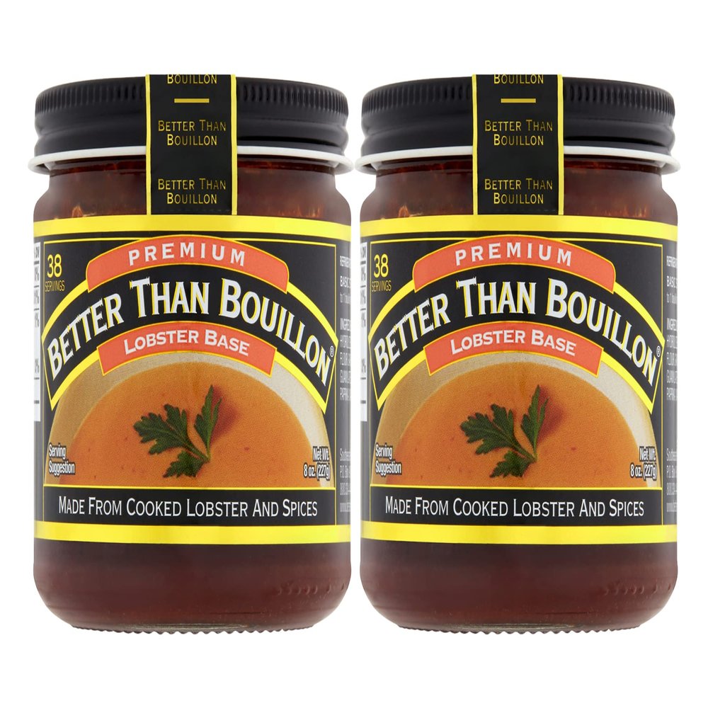 Better Than Bouillon Lobster Base, Made from Select Cooked Lobster & Spices, Makes 9.5 Quarts of Broth, 38 Servings, 8-Ounce Jar (Pack of 2)