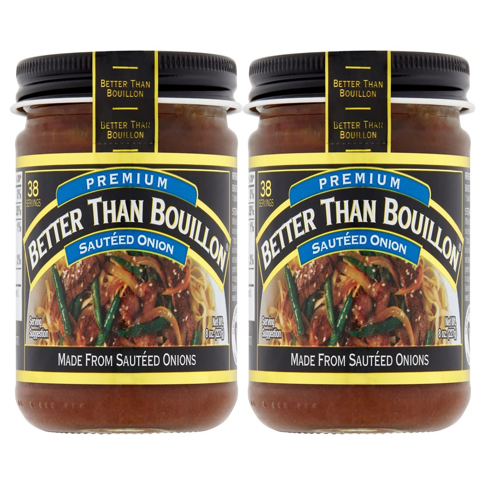 Better Than Bouillon Premium Sauteed Onion Base, Made from Sauteed Onions, Blendable Base for Added Flavor, 38 Servings Per Jar (8 Ounce (Pack of 2))
