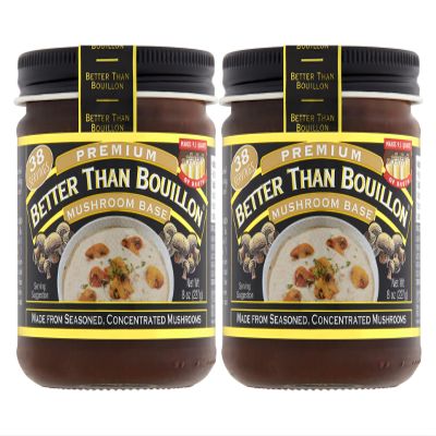 Better Than Bouillon Premium Mushroom Base, Made from Seasoned & Concentrated Mushrooms, Makes 9.5 Quarts of Broth, 38 Servings 8 Ounce (Pack of 2)