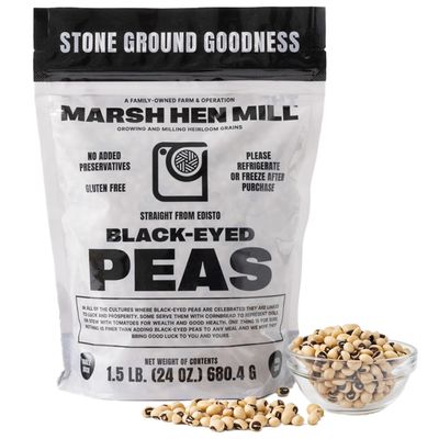 Marsh Hen Mill Black Eyed Peas | Heirloom Variety w/Savory, Nutty Flavor | Dried Legumes for Soup, Stews & Southern Dishes | High Protein & Micronutrients | Gluten-Free, No Preservatives | 24 Oz Pack